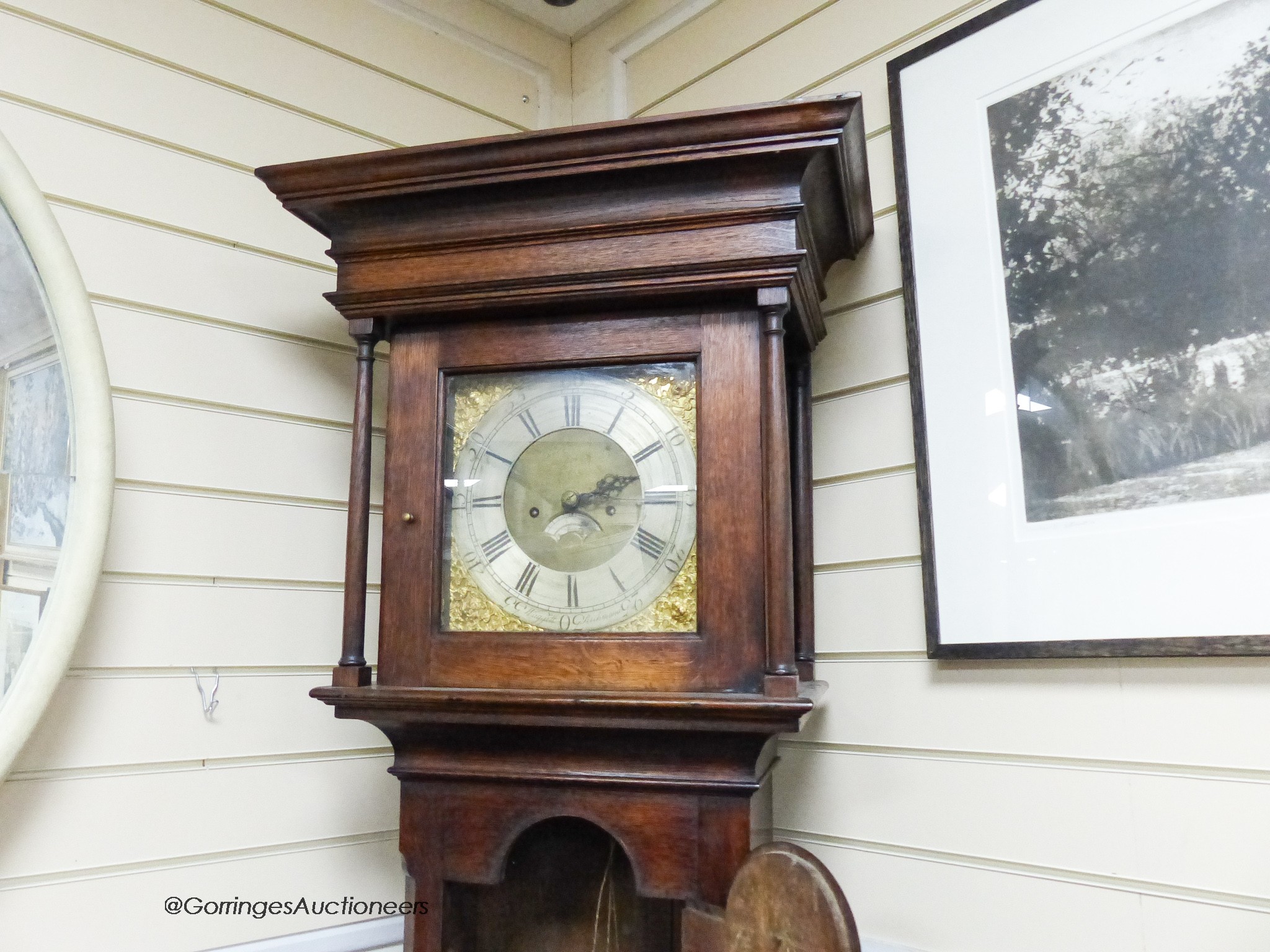 A George III oak 8 day longcase clock, marked Waggitt, Richmond, height 213cm